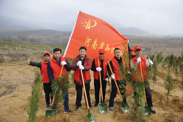 河南省知识产权局组织开展春季义务植树活动